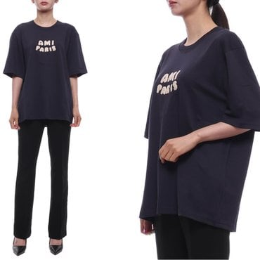 아미 25SS 여성 로고 패치 박시핏 반팔티셔츠 (UTS075 726 4011 W 25S)