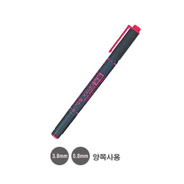 확대된 대표 TBZ 제브라)옵텍스형광펜(양쪽사용 3.8mm 0.8mm 분홍)