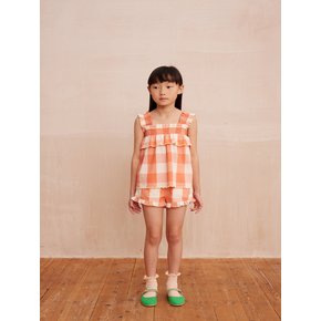 [공식스토어] 노르 탑 체크 코랄 SS25-NOTCHC