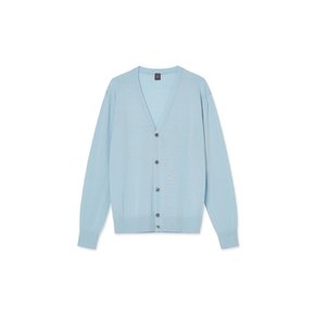 Silk Blended Calssic V-Cardigan_Light Blue