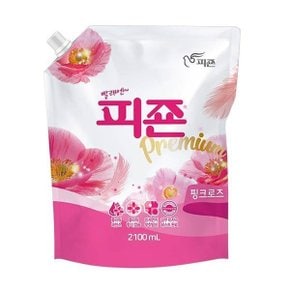 피죤 섬유유연제 핑크로즈 리필 2100ml x1개