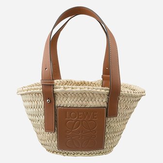 로에베 [시흥점] 6S 327.02.S93 2435 라피아 스몰 바스켓백 탄