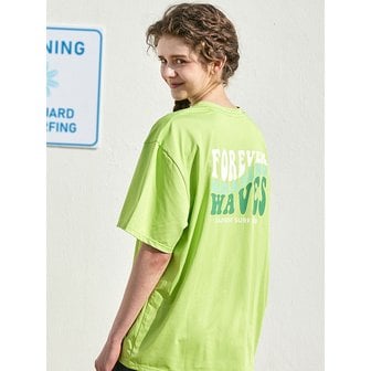 레이지비 쿨링 라이트 루즈핏 반팔 여성 래쉬가드 라임