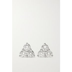 Trillion 18-karat White Gold Diamond Earrings 화이트 골드