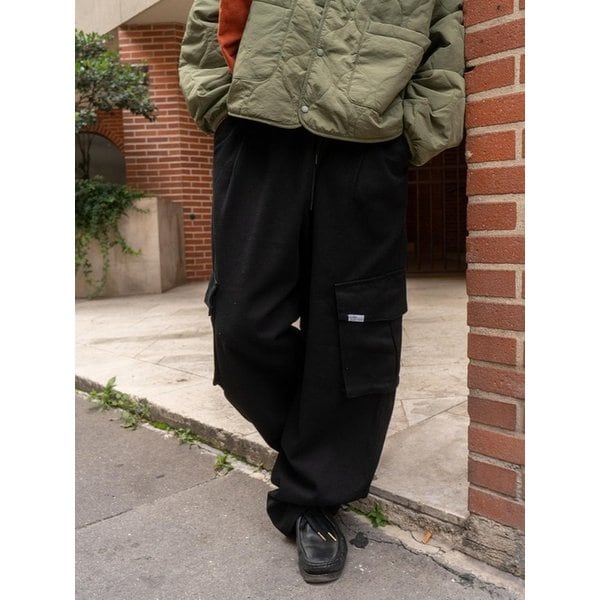 Cargo Patch Banding Pants CSOp-217 (black) [Unisex]