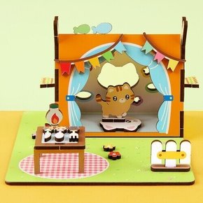 우드 DIY 미니어처 고양이 인디언 캠핑 텐트 만들기 놀이