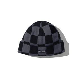 CHECKER BOARD BEANIE [BLACK]