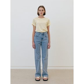 pure linen half sleeved t-shirt (lemon)
