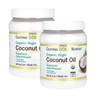 캘리포니아골드뉴트리션 냉압착 슈퍼푸드 버진 코코넛오일 1.6L (54fl oz) X 2통