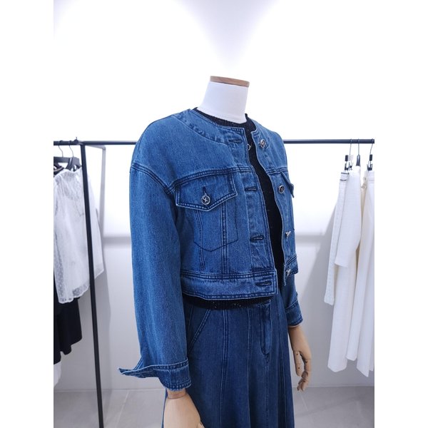 [부산점] 라운드넥 데님 숏 자켓 (S252PSF002)