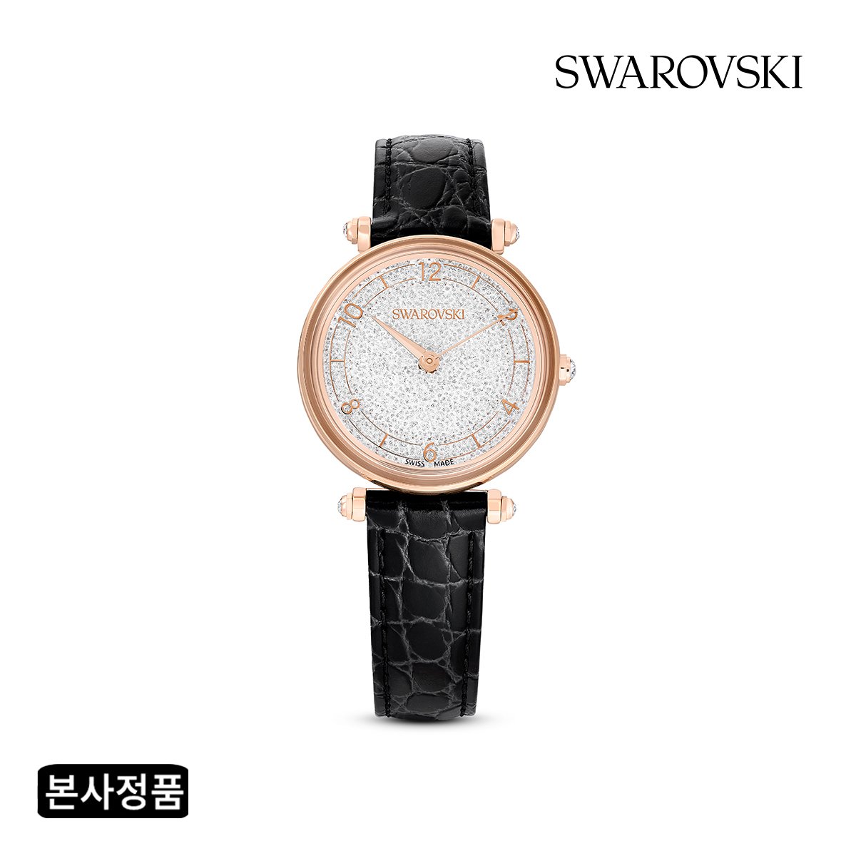 [본사정품/쇼핑백증정] Crystalline Wonder 블랙 로즈골드 레더 시계 5653359 - SSG.COM