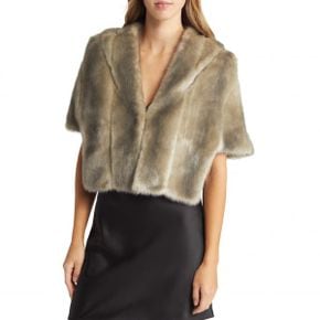 4093664 Eliza J Faux Fur Capelet