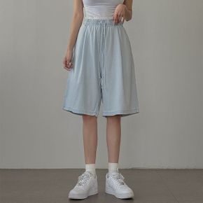 밴딩 핀턱 데님 하프 반바지 bo 3223k_P366135675