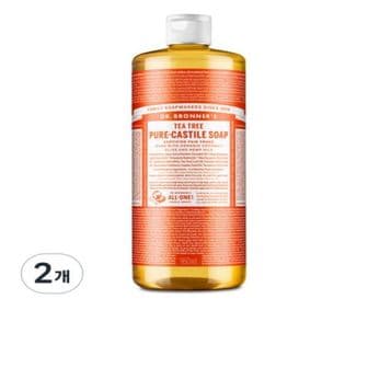  닥터브로너스 티트리 퓨어 캐스틸 솝 바디워시, 950ml, 2개