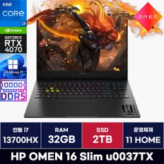 HP 오멘 16 Slim u0037TX i7 13세대 RTX4070 게이밍 윈도우탑재 (2TB) / ICDI