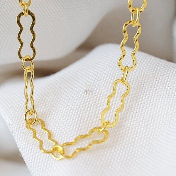 [가앤] 24k순금 구름 물결 클립 체인 목걸이 세트 가능 3.75g