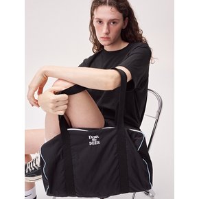 [Large] Logo sports duffel bag_ Black