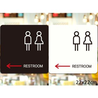 오너클랜 22 xcm 화이트 RESTROOM1 사각 안내판