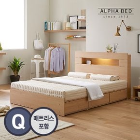 스탠다드 LED 수납침대 Q+릴리 필로우탑 독립스프링