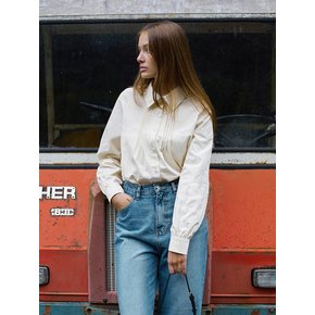 HALVAR PINTUCK BLOUSE [IVORY]