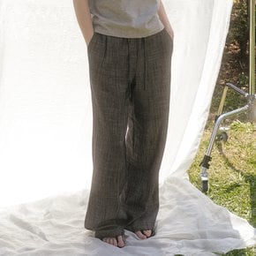 Linen banding pants [TISU07PT04]_Black