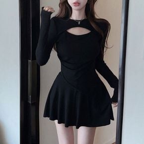 상하의 블랙 투피스 치마 바지 플레어 스커트 슬림핏 하객룩투피스 맨투맨스커트세트