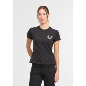 True Religion 트루 종교 크리스탈 HS 크루 티 - 프린트 티셔츠 검정색 6967278