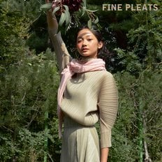 [FINE PLEATS] 피네 플리츠 배색 터틀 탑 카키 베이지