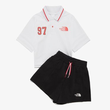 노스페이스 [노스페이스키즈 공식] NT7UR25S 걸즈 에이스 크루 세트_BLACK