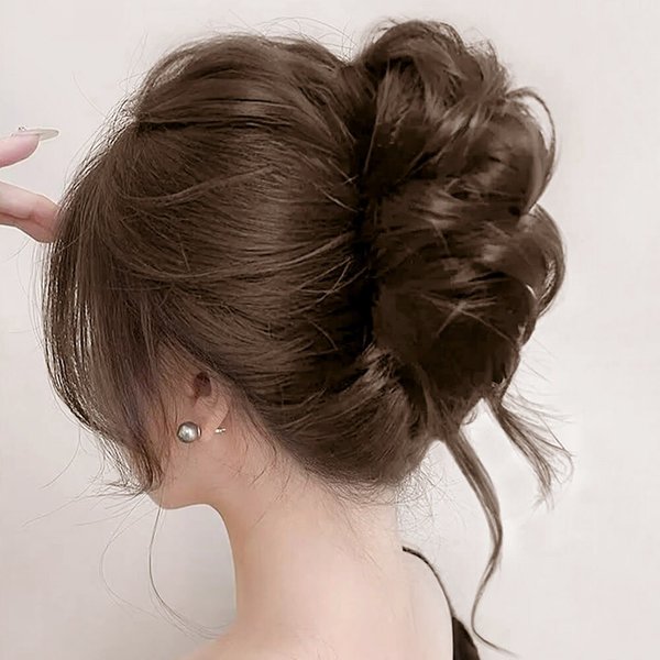 [언니네 가발] 웨이브 올림머리 집게핀 가발(내추럴브라운)
