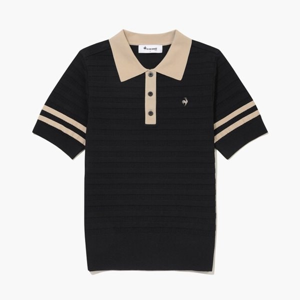 [여주점] 여성 라인 포인트 반팔 카라 스웨터 GR222LKP51 BLCK