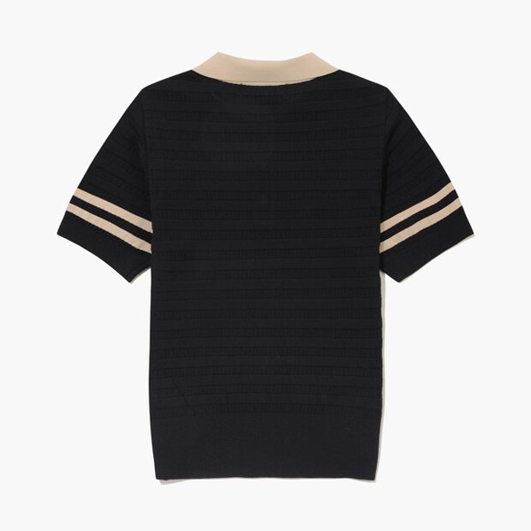 [여주점] 여성 라인 포인트 반팔 카라 스웨터 GR222LKP51 BLCK