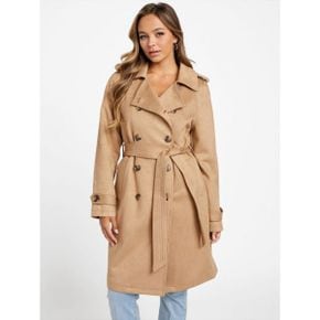 5320893 Guess Factory Leah Faux-Suede Trench Coat