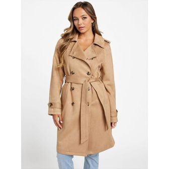 이스퀘어 5320893 Guess Factory Leah Faux-Suede Trench Coat