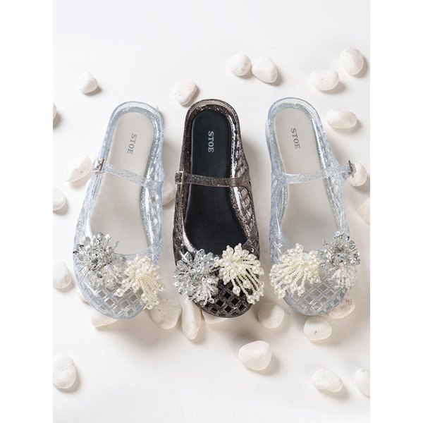 [단독]Ciel Glow Jelly Shoes_ Silver, Darksilver