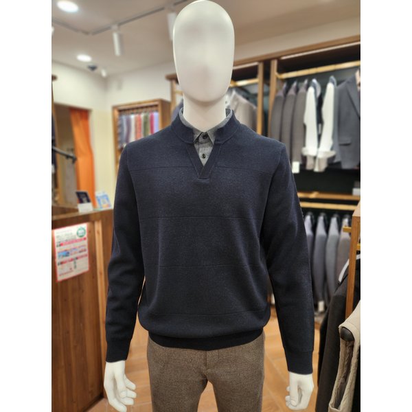 [여주점] 코오롱 브렌우드 남성 워셔블 레이어드 셔츠 니트 BRWAX25151NYX