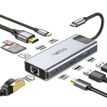 햅시 100W PD 충전 8포트 USB C타입 USB3.0 HDMI 4K 미러링 멀티 허브