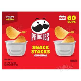  프링글스 오리지널 포테이토 칩 과자 60개입 1140g PRINGLES POTATO CHIPS ORIGINAL