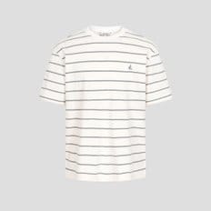 스트라이프 반소매 레이어드 티셔츠  아이보리 (BC5742C550)