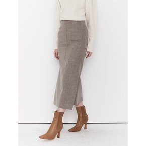 H-LINE SLIT SKIRT (greige)