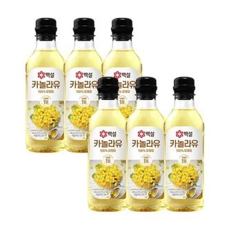 CJ제일제당 백설 카놀라유 500ml x6개