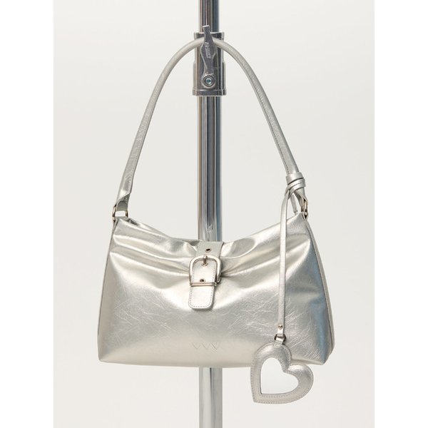 [리퍼브] 리본 호보 버클 숄더백 _ 실버
