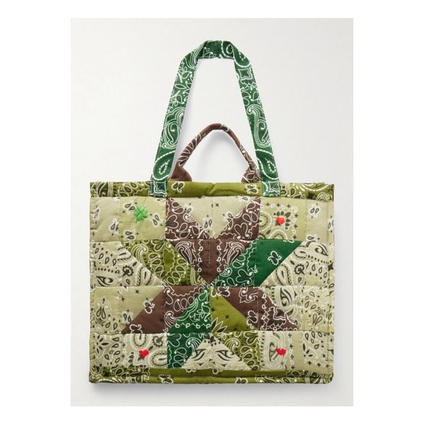 콜잇바이유어네임 카바스 맥시 자수 퀼팅 패치워크 코튼 토트 46376663162856884