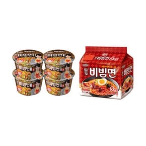 비빔면II컵 X4개+비빔면 매운맛(5입)