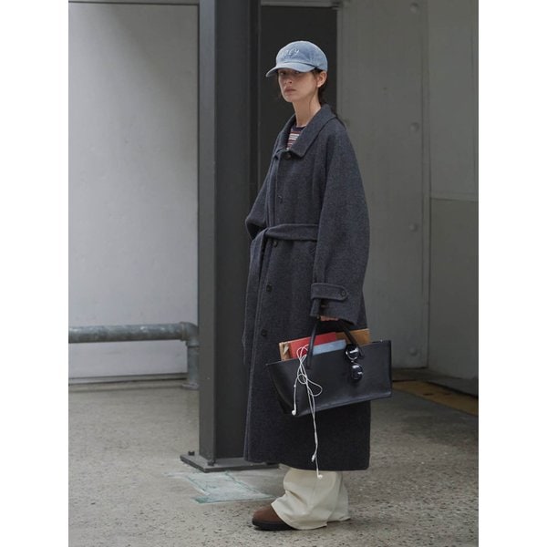 핸드메이드 부클 롱코트 (Charcoal)