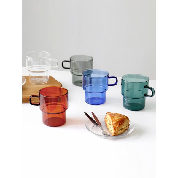 스태커블 글라스 머그 400ml 5컬러