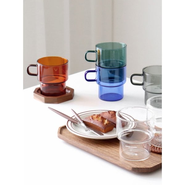 스태커블 글라스 머그 400ml 5컬러