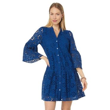 이스퀘어 5183293 Lilly Pulitzer 3/4 Sleeve Hazelanne Eyelet Dress