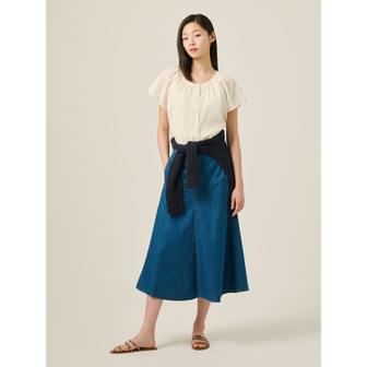 빈폴레이디스 헤지 데님 훌 스커트  블루 (BF5427C01P)