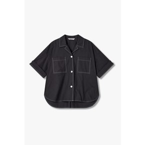 [파주점] 배색 스티치 투 포켓 블라우스 7125360501